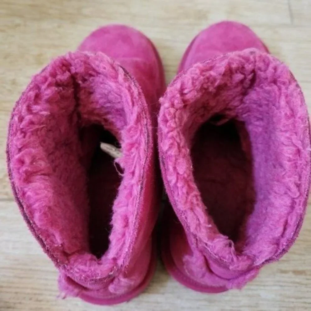 KOOLABURRA UGG PINK STAR MINI SUEDE GIRLS BOOTS